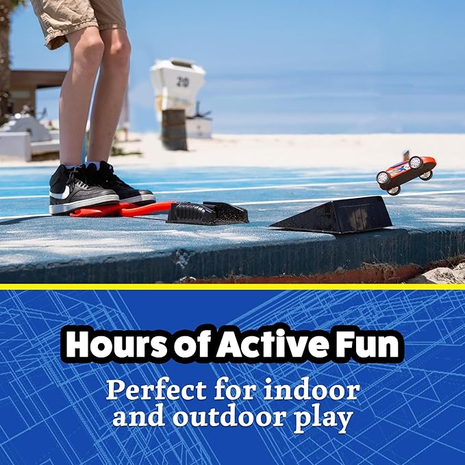 Stomp Racers Air Powered Race Cars by Stomp Rocket, 4 Car Mega Pack - Dueling Stomp Racers Toy Car Launcher - Fun Backyard & Outdoor Multi-Player Kids Toys Gifts for Boys, Girls & Toddlers