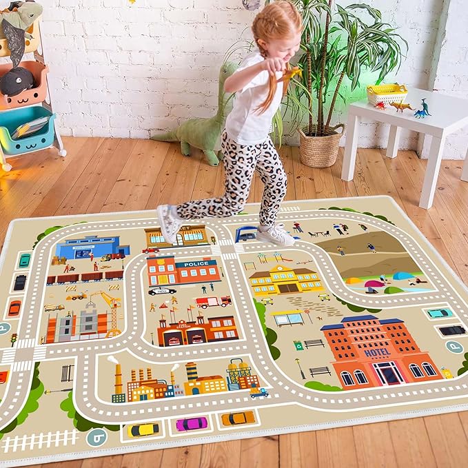Kids Rug Play Mat Car Rugs for Classroom Playroom for Boys and Girls