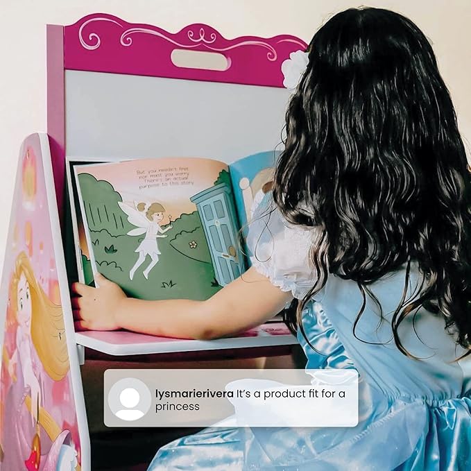 Delta Children Activity Center with Easel Desk, Stool and Toy Organizer, Disney Princess