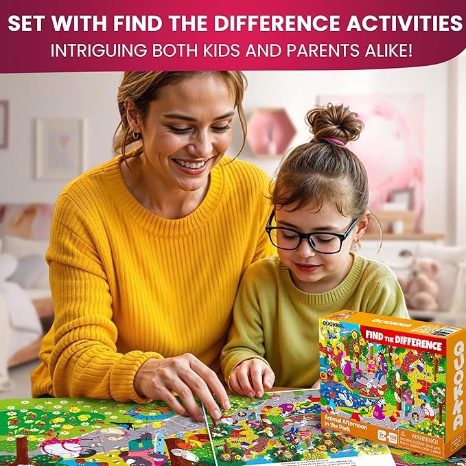 QUOKKA 100 Piece Puzzles for Kids Ages 8-10 – 3XSET Puzzles for Kids Ages 4-6 – Toy for Learning Wildlife Neighbors and Feathered Friends for 5-8 Year Old – Toddler Game Gift for Boy and Girl