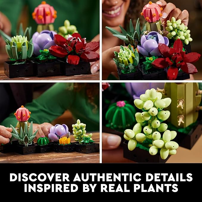 LEGO Botanicals Succulents - Artificial Indoor Plant Building Set for Home, Kitchen, Desk Decor Adults Ages 18+ - Gift for Graduation - 10309