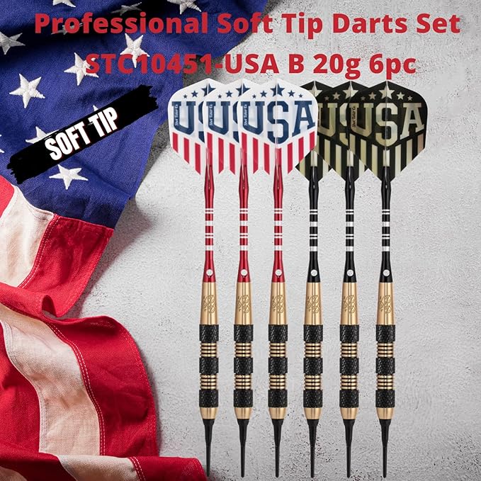Soft Tip Darts Set - Professional Darts for Electronic Dartboard - Includes Brass Barrels + Plastic & Aluminum Shafts + Rubber O'Rings + Flights + 50PC 2BA Tips + Wrench