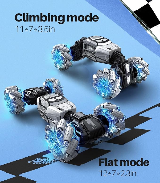 Remote Control Car, 4WD Gesture Sensing RC Stunt Car Toys, 2.4GHz 360°Spinning Multiple Terrains Hand Controlled RC Cars Crawler for Boys Girls 8-12 Christmas