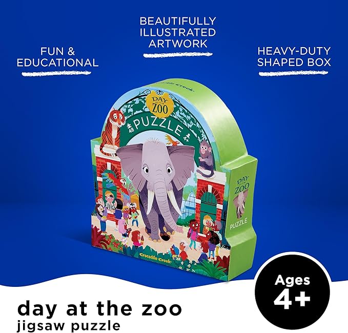 Crocodile Creek Above + Below 48-Piece Jigsaw Floor Puzzle - Fun Floor Puzzles for Kids Ages 4-8 - Day at The Zoo - 18 x 24 inches Finished