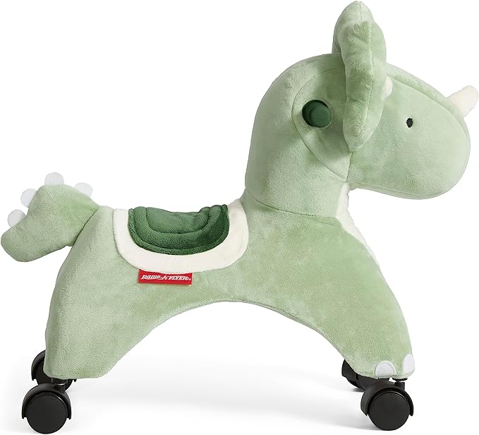 Radio Flyer Dash The Rolling Dinosaur, Ride On Toy for Toddlers Ages 1-3, Green Dinosaur Toy for Kids