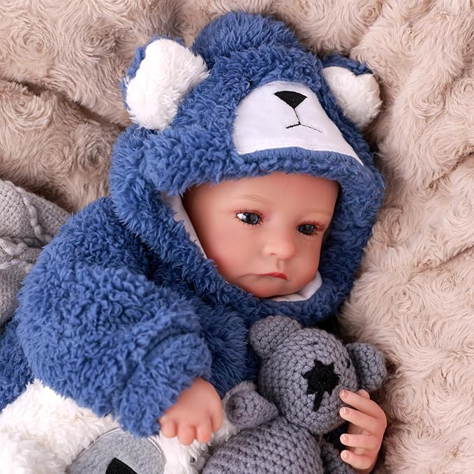 BABESIDE Lifelike Reborn Baby Dolls Boy - Aiden 20 Inch Handmade Realistic Baby Doll Soft Body Realistic-Newborn Baby Doll with Toy & Gift Box for Kids Age 3 +