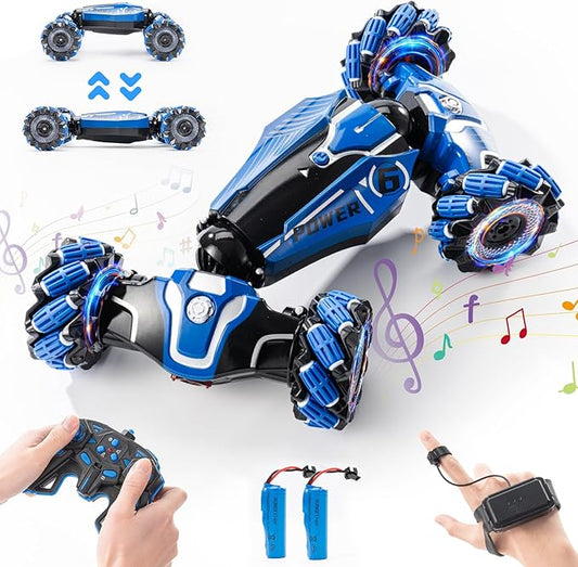 Gesture Sensing RC Stunt Car, 4WD Drift Remote Control Car with 360° Flips, Lights & Music, for Boys Girls Ages 4-12