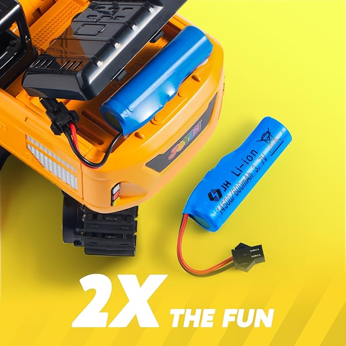 JOYIN Remote Control Excavator Toys for Boys, 2.4Ghz RC Play Excavator with Light, Construction Toys for Boys 3-5 4-7 8-12 Year Old Kids, Birthday Gift