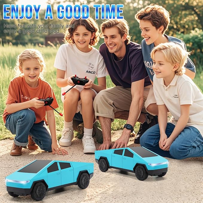 Remote Control Pickup Truck, 1/24 Scale Racing Car Model, Rechargeable Battery & Light and Loadspace, for Adults and Boys (Blue)