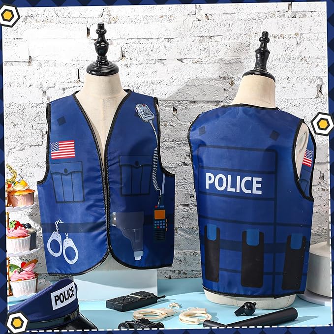 Panitay 12 Pcs Kids Community Helper Dress up Vest, Boy & Girl Career Cosplay Party Costume for Toddlers Occupation Role Play