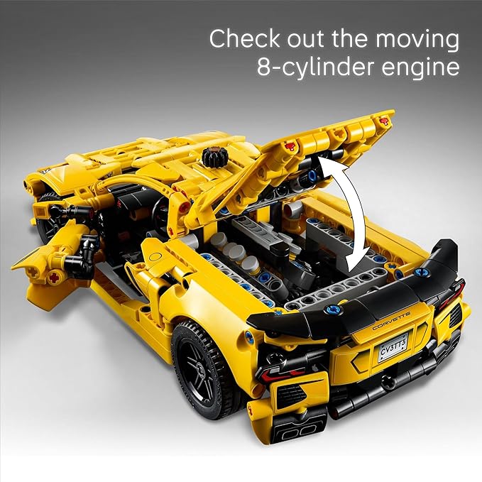 LEGO Technic Chevrolet Corvette Stingray Toy Car - Building Toy Set for Kids, Boys and Girls, Ages 9+ - Model Car Kit for Display - Gift Idea for Birthday - 42205