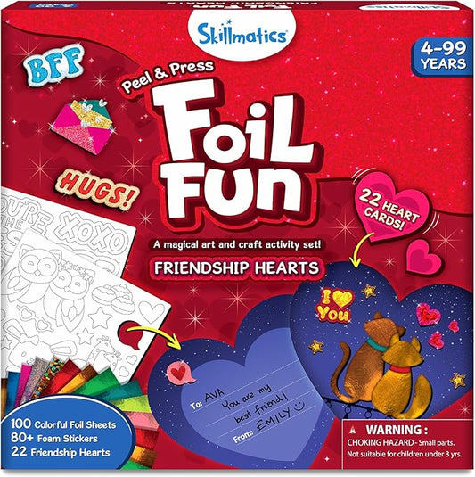 Skillmatics Foil Fun - Friendship Hearts, Mess Free Art for Kids, DIY Creative Activity, Gifts for Girls & Boys Ages 4, 5, 6, 7, 8 and Up