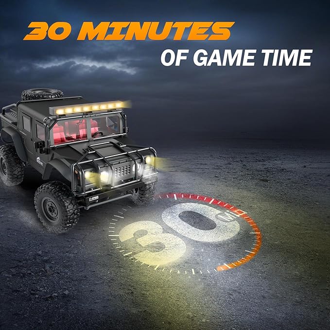 1:12 Scale All-Terrain Remote Control Car, 4WD RC Cars with 2.4 GHz, RC Climbing Truck, IPX4 Waterproof Off-Road Vehicle with Two Rechargeable Batteries, for Kids Teens Adults