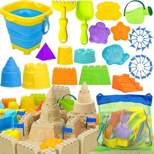 TOY Life Beach Toys for Kids Ages 4-8, Sand Toys for Toddlers 1-3, Beach Toys for Toddlers 1-3, Kids Beach Toys for Kids Ages 8-12, Sandbox Toys, Sand Castle Building Kit, Sand Toys for Kids Ages 4-8