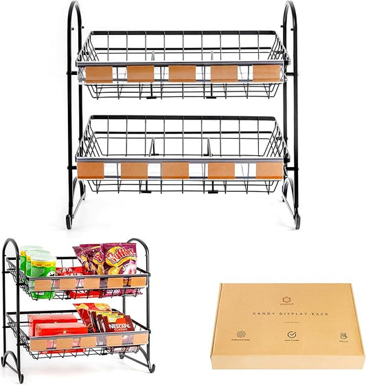 Candy Display Rack | Stackable Candy Organizer | Countertop Snack Organizer 1-Pack