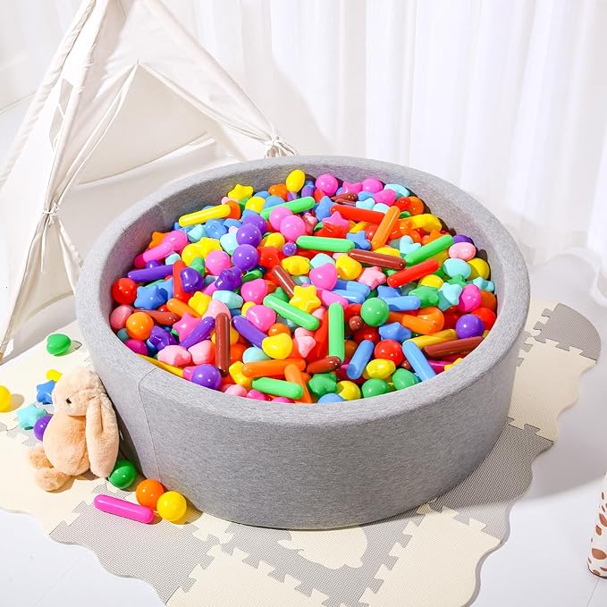 STARBOLO Ball Pit Balls for Toddlers - Colorful 150 Ball Pit Balls Crush Proof Plastic Toy Balls for Toddlers Ball Pits, Ball Pit Play Tent, Baby Pool Water Toys(Rainbow Colors)
