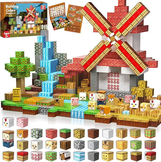 Magnetic Blocks - 150 PCS Build Magnetic Farm Animal Homes - Magnetics Toys for Montessori Toddler Christmas Birthday Gifts - STEM Sensory Toys for 3 4 5 6 7 8 9 10 Year Old Boys & Girls