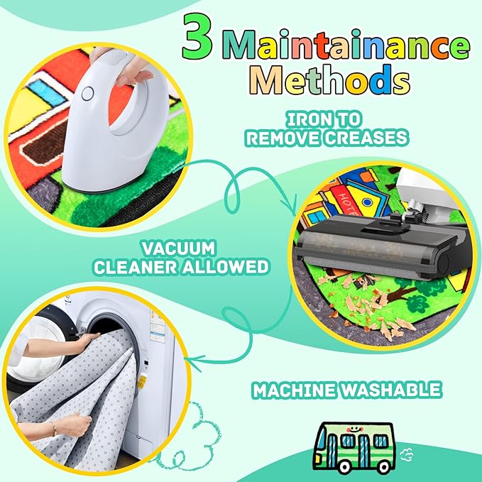 Kids Rug, City Road Rug for Kids, 4x6 Ft Car Rugs for Toy Cars, Realistic Colors Perfect for Children and Baby Playmat, Non-Slip Classroom Carpet