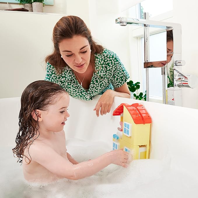 Toomies Peppa Pig House Bath Toy Playset – Toddler Bathtub Activity Center Suction Cup Toy – Peppa Pig Toddler and Baby Bath Toys - Toddler Bath and Water Toys - Ages 18 Months and Up