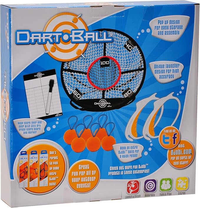 Djubi DartBall - The Ultimate Safe Game of Darts for Kids and Adults of All Ages - Perfect Family and Outdoor Party Games for Ages 8+