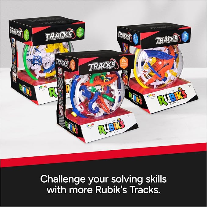 Rubik’s Cube, Rubik’s Tracks 150 3D Gravity Maze & 3D Puzzle Game with 150 Obstacles, Challenging Problem-Solving Brain Teaser, Fidget Toy & Sensory Puzzle for Adults, Teens & Kids, for Ages 8 & Up