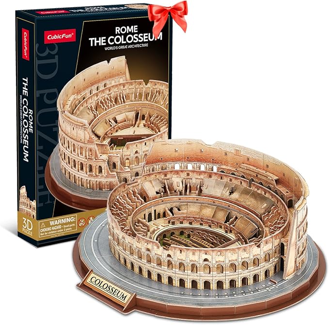 CubicFun 3D Puzzles for Adults Kids New Version Italy Rome Colosseum Jigsaw Puzzle DIY Building Model Kit Easter Gift for Boys Girls Age 10+, 163 Pieces Puzzles for Kids Ages 8-10 Dad's Gift