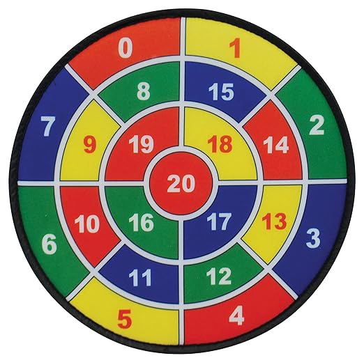 TickiT Target Math - 3 Large (17.75") Fabric Dart Boards with 9 Balls Using Hook-and-Loop Fasteners - Safe Dart-style Game for Kids