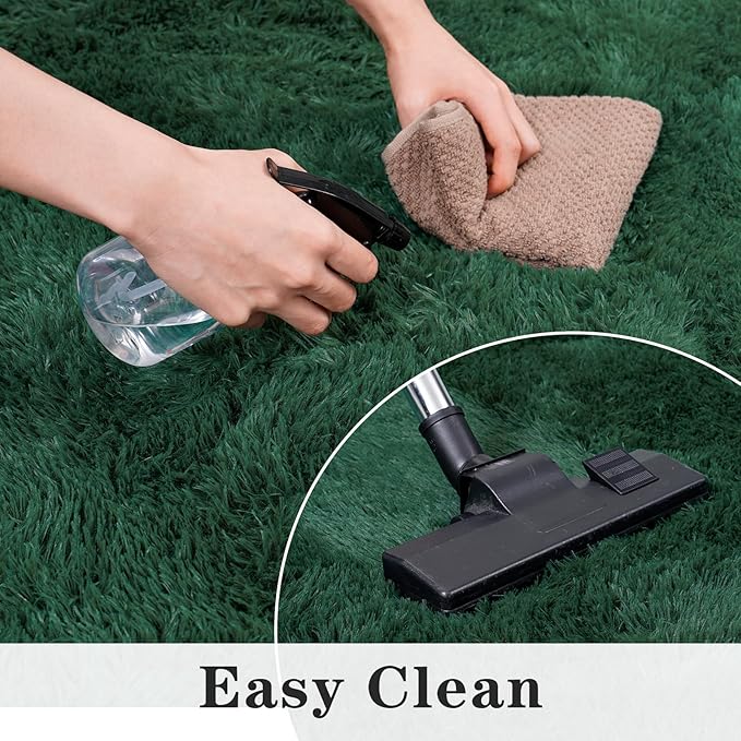 Super Fluffy Throw Rug for Bedroom, Modern Shag Green Area Rugs, Soft and Cozy Plush Small Carpet for Kids,Girls Boys and Teens Decorations for Living Room Dorm Nursery Classroom, 2x4 Feet