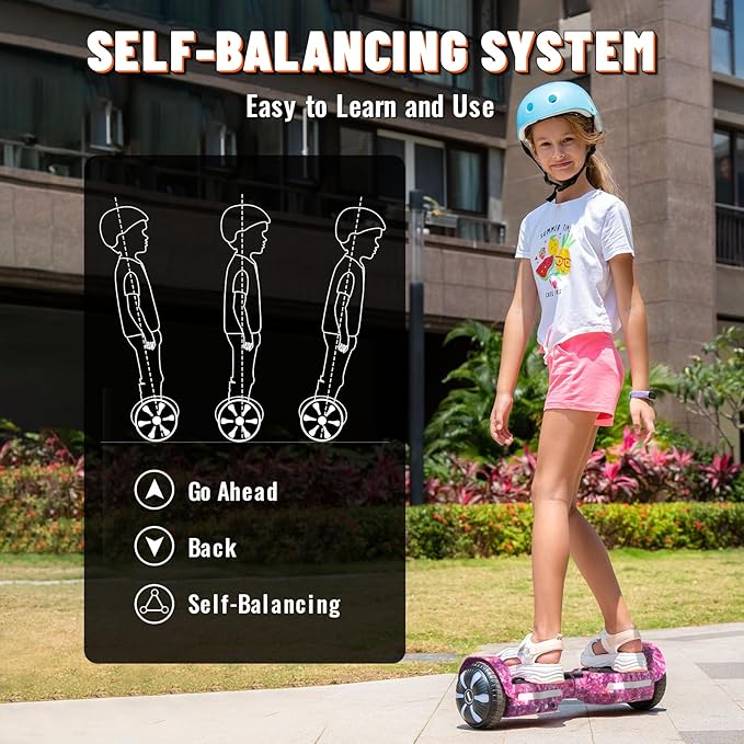 Scooter, Bluetooth Speakers and LED Light-Up Wheels, APP Control, Dual 250W Motors, 8.5 mph Max Speed & 8.5 Miles Max Range, Gifts for Kids Adults Girls Boys