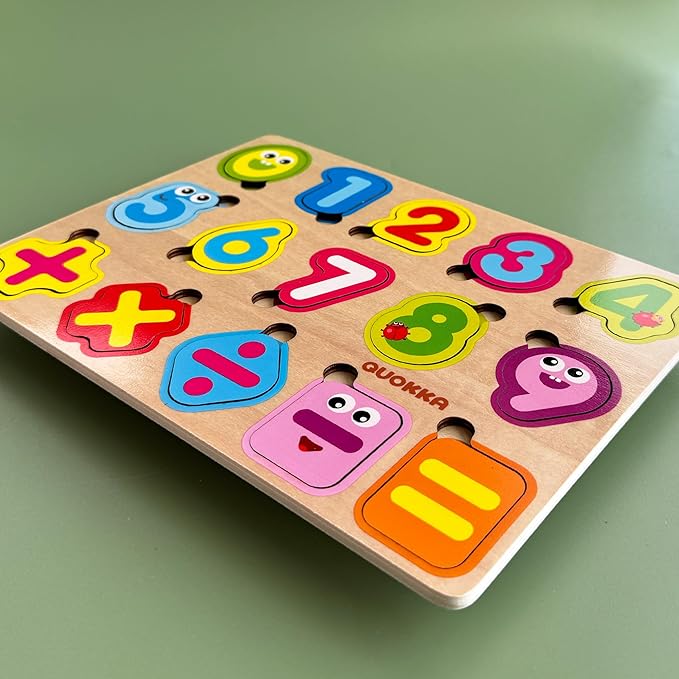 QUOKKA Wooden Puzzles for Toddlers 3-5 - Numbers Toddler Puzzles 1-3 Years Old - Digits Gift Educational Toys for Boys and Girls - Wood Games for Children's Learning 2-4