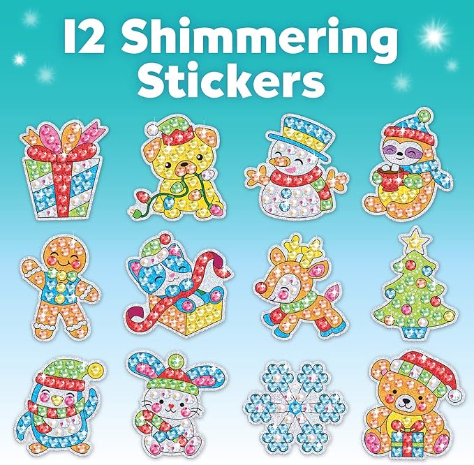 Creativity for Kids Big Gem Diamond Painting Kit: Holiday Stickers and Suncatchers - Diamond Painting Kits and Christmas Gifts, Christmas Crafts for Girls and Boys, Kids Gifts for Ages 6-8+