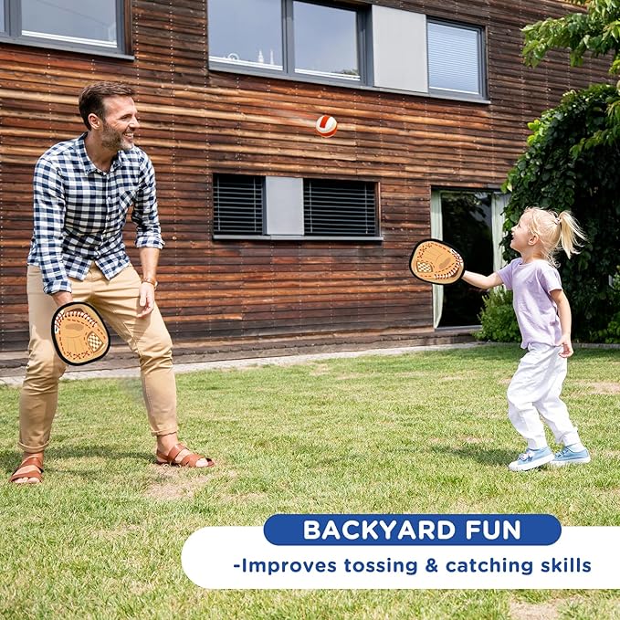 Aywewii Soft Toss and Catch Ball Set Toddler Toys Outdoor Games for 3 4 5+ Year Old Kids Boys Girls Outside Beach Pool Yard Baseball Training Glove Toys Games Easter Basket Stuffers Birthday Gifts