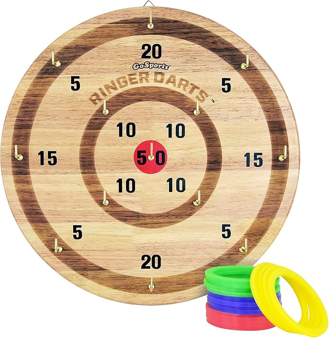 GoSports Ringer Darts Toss Game - Indoor Outdoor Hook Ring Toss Set for Kids & Adults