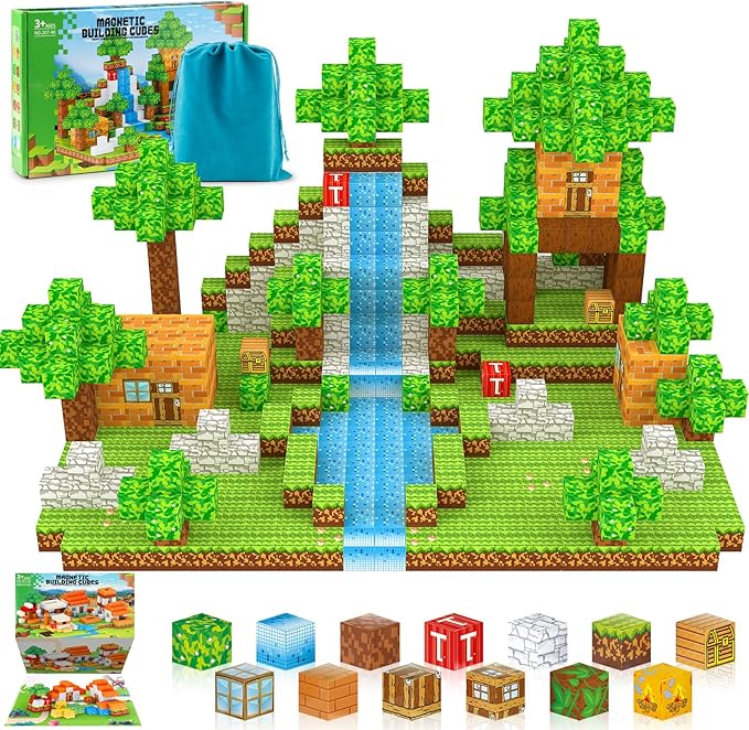 Magnetic Blocks for Kids,Building Toys for Boys & Girls Ages 3-5 6-8 8-12. STEM Learning, Montessori, Fidget, Sensory Cubes. Magnet Tiles Block Gifts for Toddler 3+ Year Old