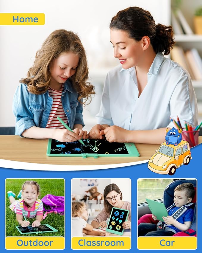 TEKFUN Kids Toys 10Inch LCD Writing Tablet, Mess Free Coloring Doodle Board, Drawing Pad for Kids Games Educational Toys for Ages 3-10 Girls Boys (Green)