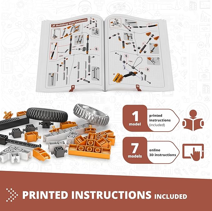 Engino STEM Toys, Pulley Drives Construction Toys for Kids 9+, Educational Playset, Gift for Boys & Girls (8 Model Options), STEM Building Kits