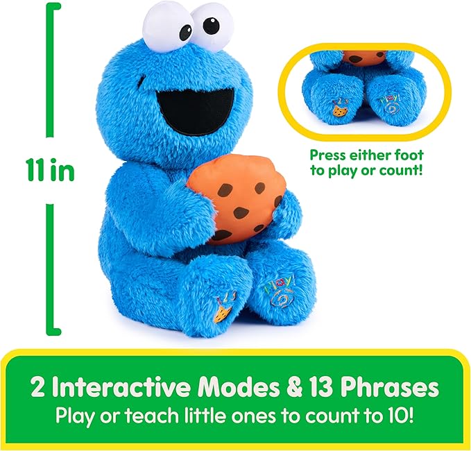 GUND Sesame Street Official Peek-a-Boo Cookie Monster Plush, Stuffed Animal Sensory Toy for Babies and Toddlers, Ages 1 and Up, Blue, 11”