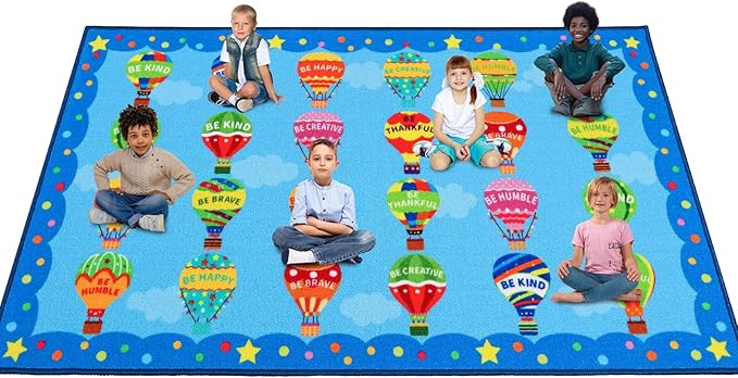 Classroom Rugs, Preschool Rugs for Classroom Elementary, School Learning Seat Area Rug, Non-Slip Educational Classroom Carpet, Washable Kids Rugs for Playroom Nursery (Style 4, 13'x 7'5")