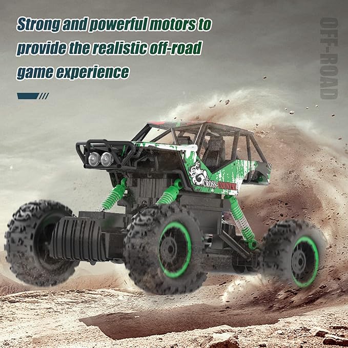 DOUBLE E 1:12 Scale Large Remote Control Car Monster Trucks for Boys with Head Lights 4WD Off All Terrain RC Car Rechargeable Vehicles Xmas Gifts for Kids
