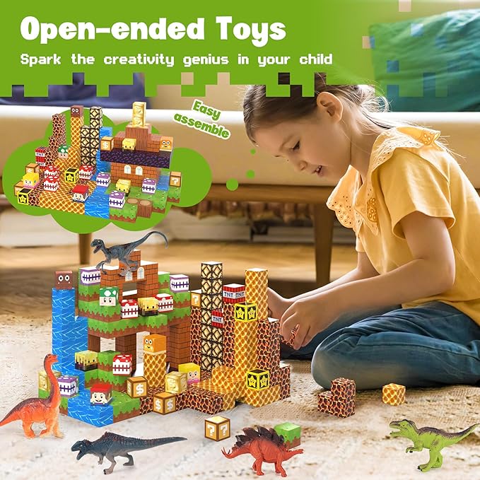 Magnetic Blocks 216Pcs Game Style, Magnetic Building Blocks for Boys 6-8, Toys Gift for 6+ Year Old Kids