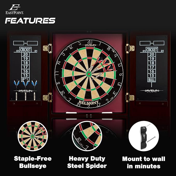 EastPoint Sports Bristle Dartboard and Cabinet Sets- Features Easy Assembly - Complete with All Accessories
