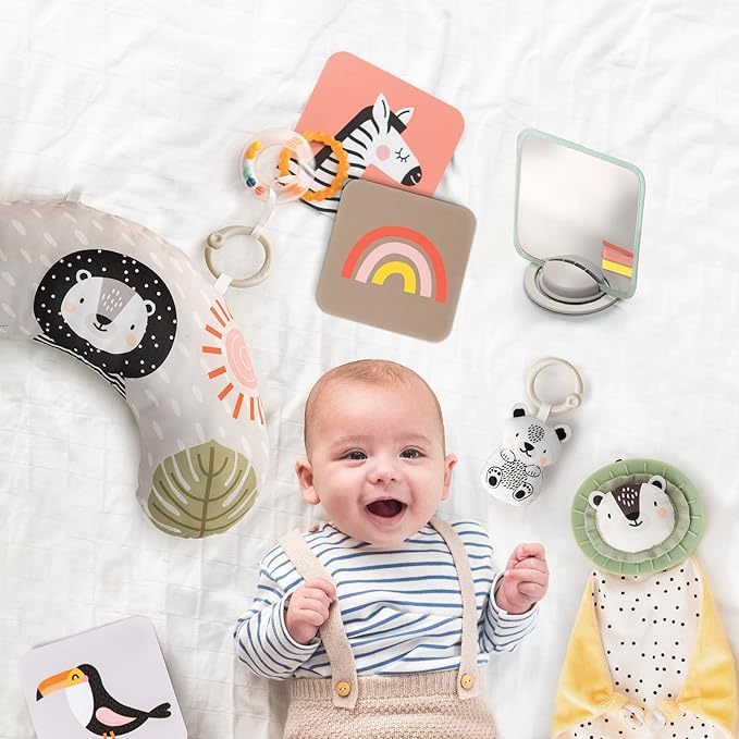 Taf Toys Newborn Developmental Toy Kit, Perfect for Boys and Girls, Includes 12 Essential Baby Boy and Girl Toys for Learning and Stimulation, Ideal New Baby Gift Basket