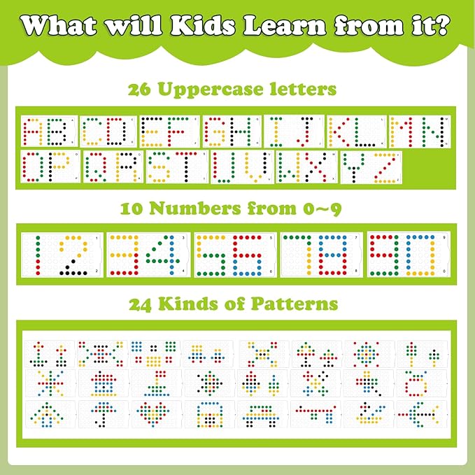 Magnetic Drawing Board for Kids, Toddler Magnet Doodle Board with Beads and 2 Pens, Magnetic Dot Art, Preschool Learning ABC Numbers for 3 4 5 6 Years Old Girls Boys (Yellow)