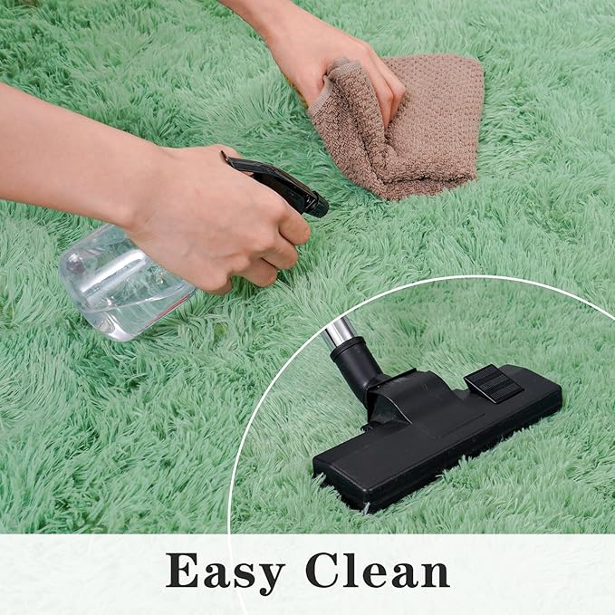 Super Fluffy Throw Rug for Bedroom, Modern Shag Sage Green Area Rugs, Soft Plush Small Carpet for Kids,Girls Boys and Teens Decorations for Living Room Dorm Nursery Classroom, 2x4 Feet