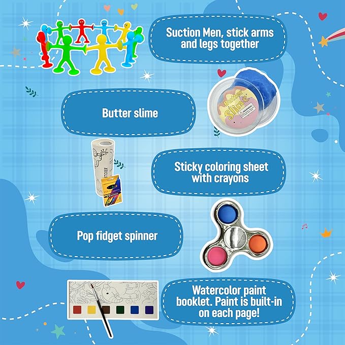 TRADER Z'S-New Travel Activity Kit, Kids and Toddlers Toys, Car Road Trip Essentials, Airplane and Vacation Must Have, Camping Essentials, Kids Travel Games, Sensory Toys.