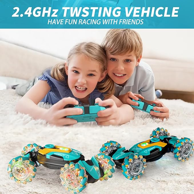 Remote Control Car, RC Gesture Control Stunt Car, 4 WD, 360° Rotation with Lights and Music, 2.4Ghz Hand Controlled Remote Control Twister Cars for Kids Gift 6-12 Years Boys and Girls