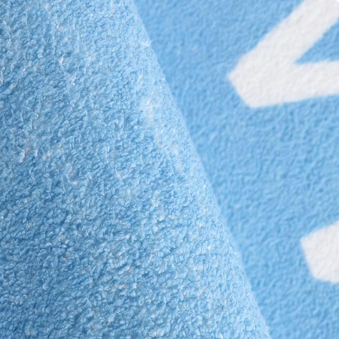 Topotdor Round Kids Play Rug Alphabet Nursery Area Rug Extra Large Soft Crawling Play Mat for Children Toddlers Bedroom (63 inch, Sky Blue)