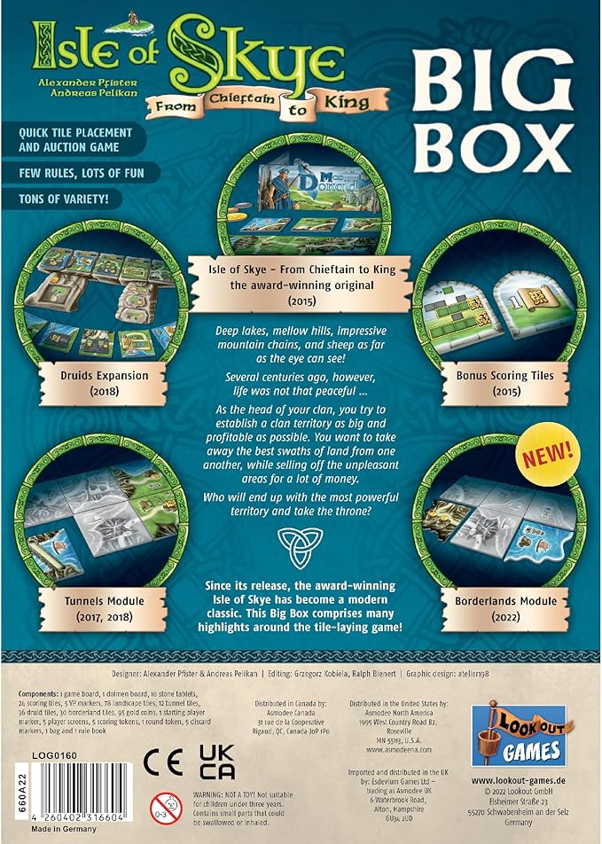 Games Isle of Skye from Chieftain to King Big Box Board Game | Fast-Paced Tile Placement Strategy Game for Adults and Kids | Ages 8+ | 2-5 Players | Average Playtime 60 Minutes | Made