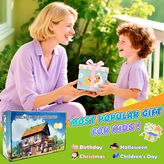 Magnetic Blocks Building Toys for Kids: Magnetic Blocks for Kids Ages 4-8, 1" Magnet Cubes, STEM Sensory Toys for Boys & Girls, Christmas Birthday Gifts for Kid Ages 3+