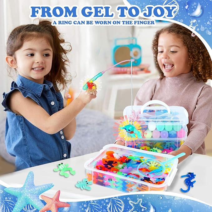 Magic Water Elf Toy Kit,Aqua Water Gel with 16 Magic Gels and 15 Shape Molds,Water Beads for Kids,Fun Summer DIY Craft Kit, Birthday Gifts & Party Favors for Kids Ages 3+